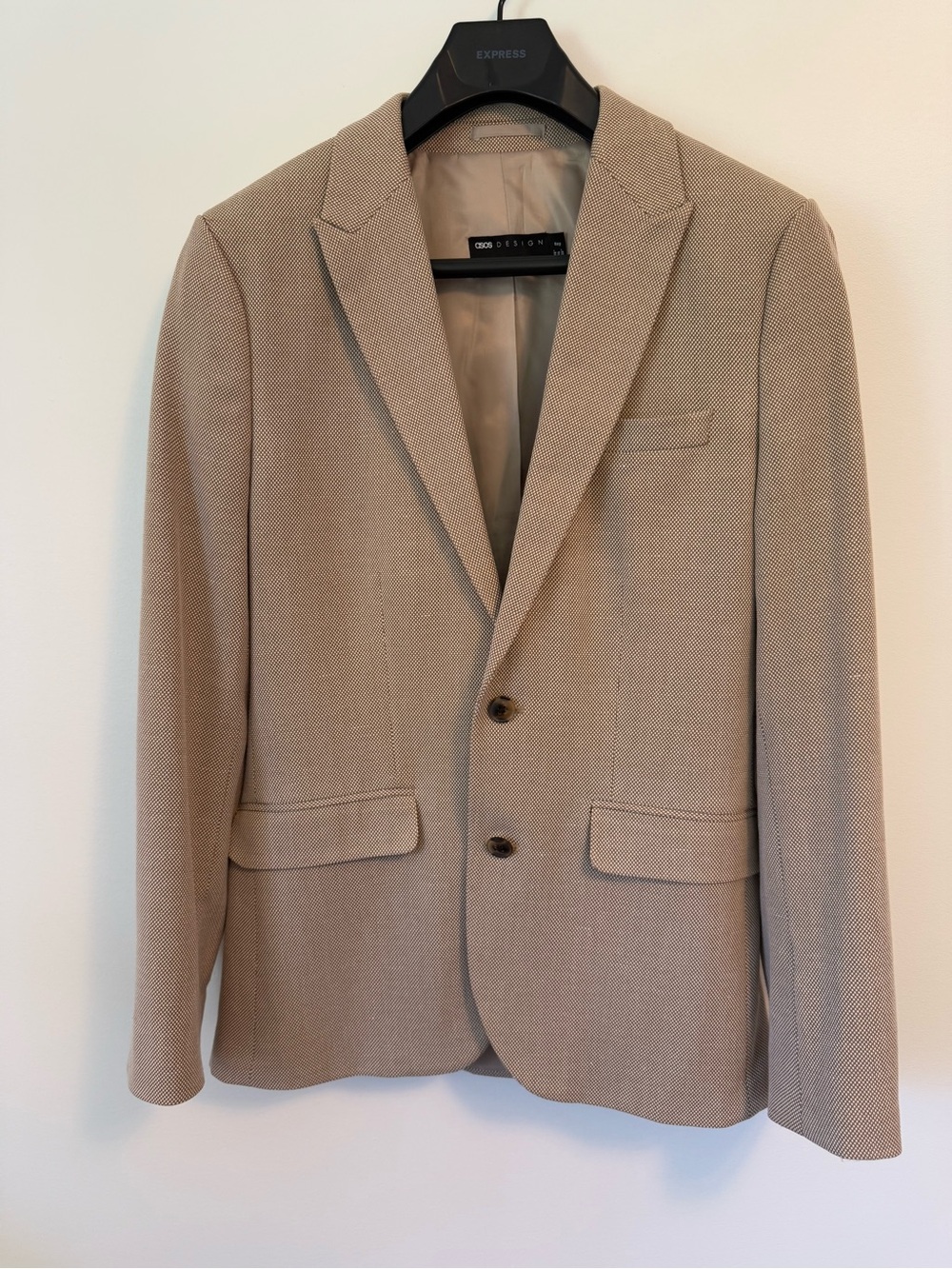 ASOS Men's Light Tan Textured Two-Button Blazer